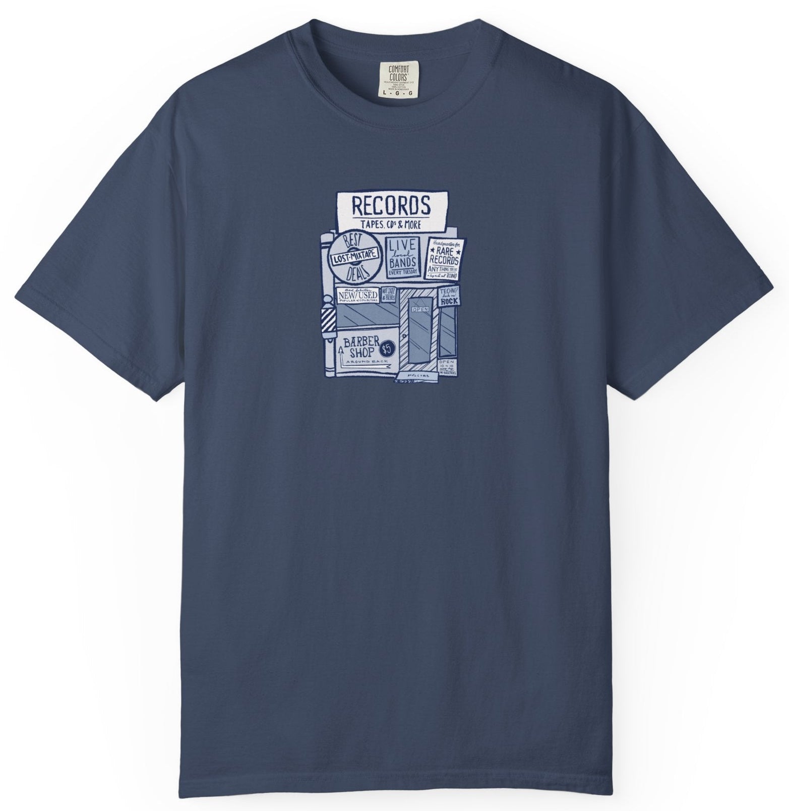 no techno shirt in slate blue